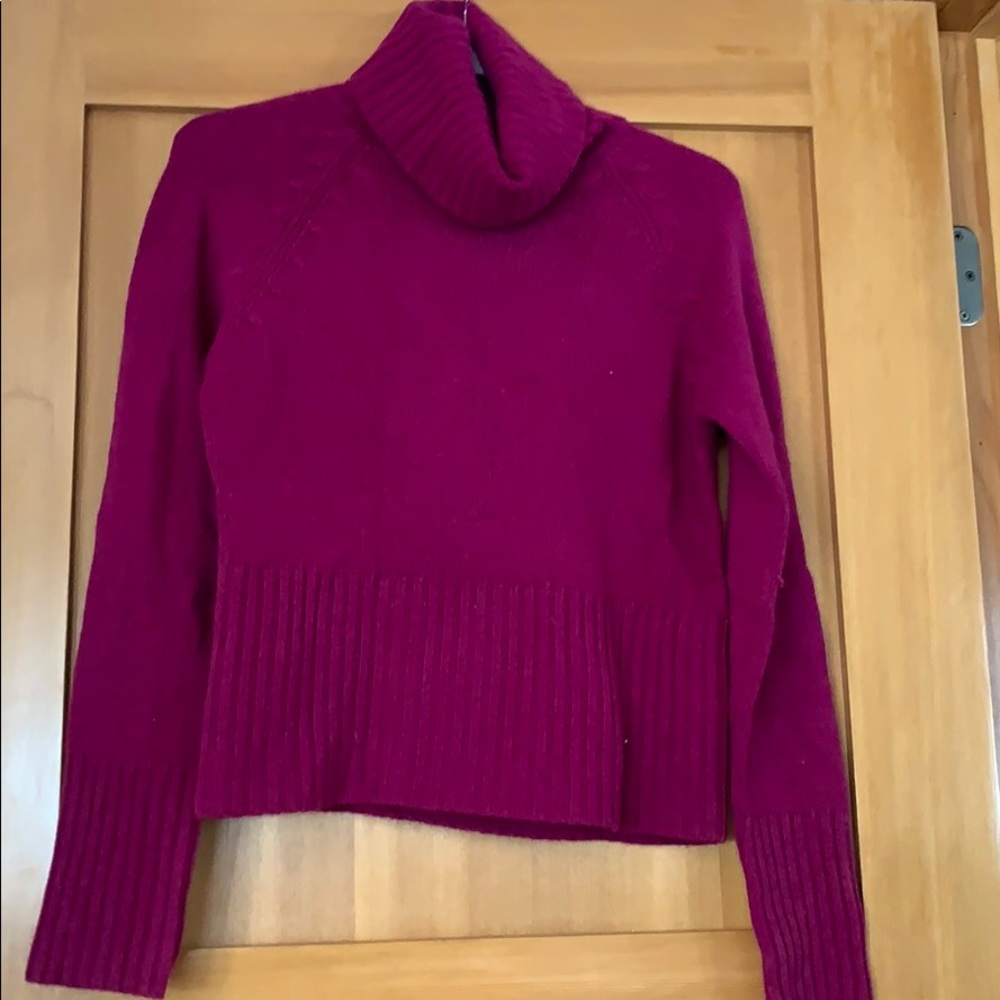 magenta turtle neck sweater